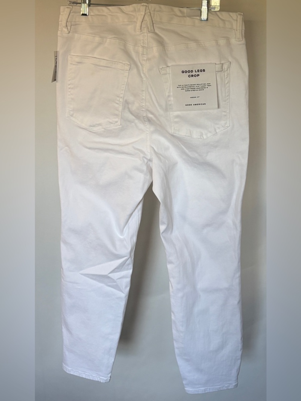 NEW w/Tags Good American Good Legs Crop White High-Rise Jeans Size 16 - Picture 5 of 13